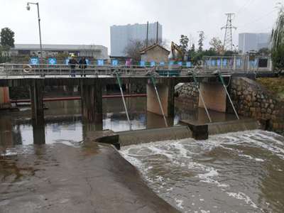 长沙污水处理厂用GRCF河道多普勒流量计测量不规则断面流量